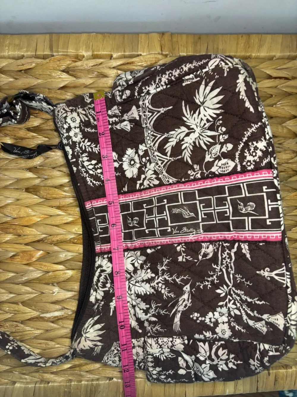 Vera Bradley Brown & Pink Quilted Floral Bag - Picture 14 of 16